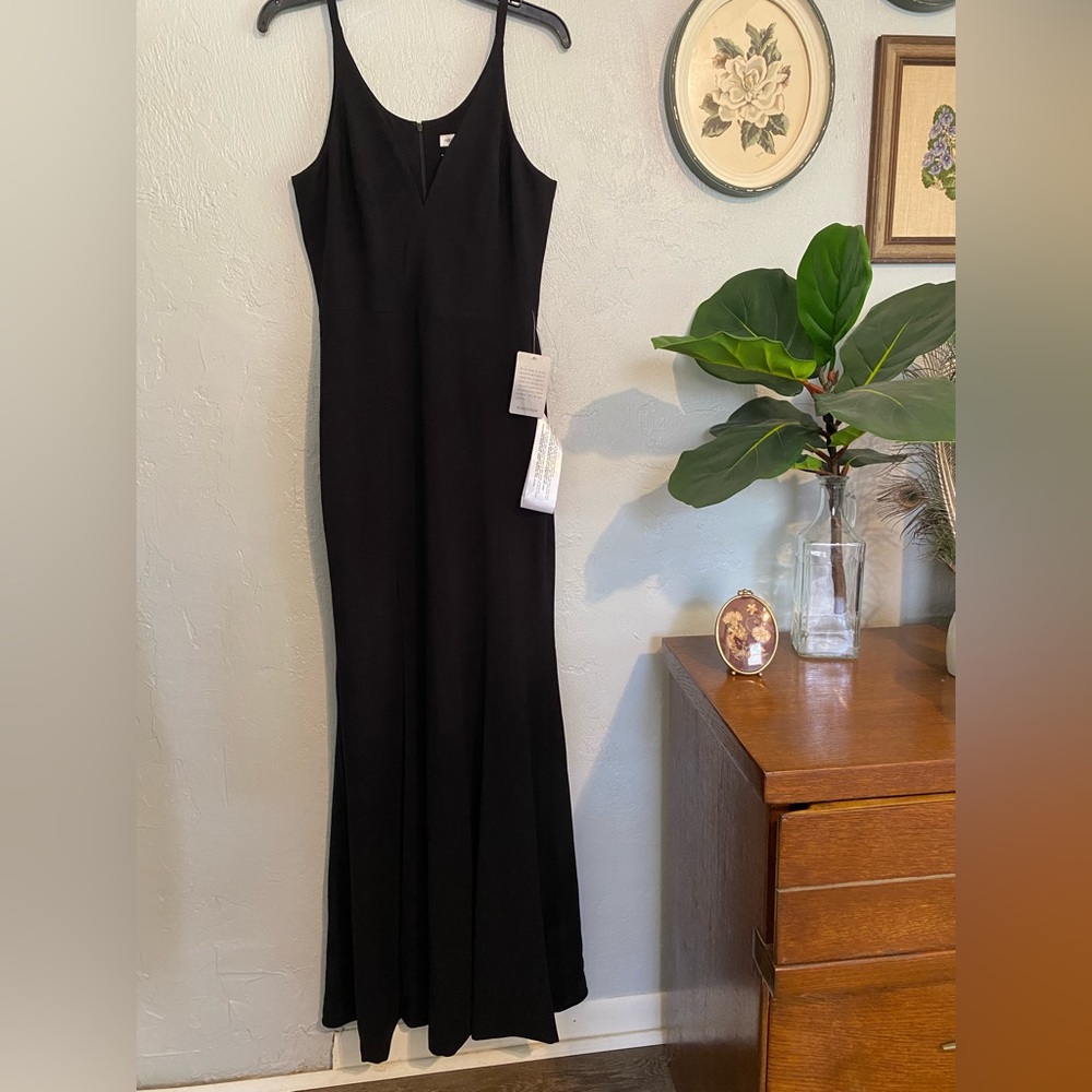 Dress The Population, Iris Slit Crepe Gown, Size Small, NWT